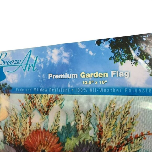 Breeze Art Fall and Christmas Flags 12 x 18 Winget Decor Garden Set of 2 New - Picture 7 of 9
